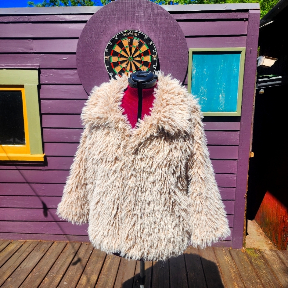 Womens Fluffy Beige Jacket